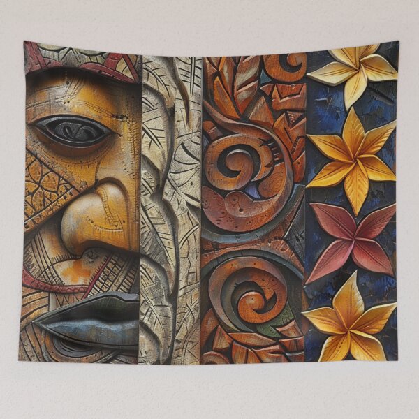 Item preview, Tonga Tapa Samoan Hawaiian Wood Tribal Pattern designed and sold by GrinGalore.