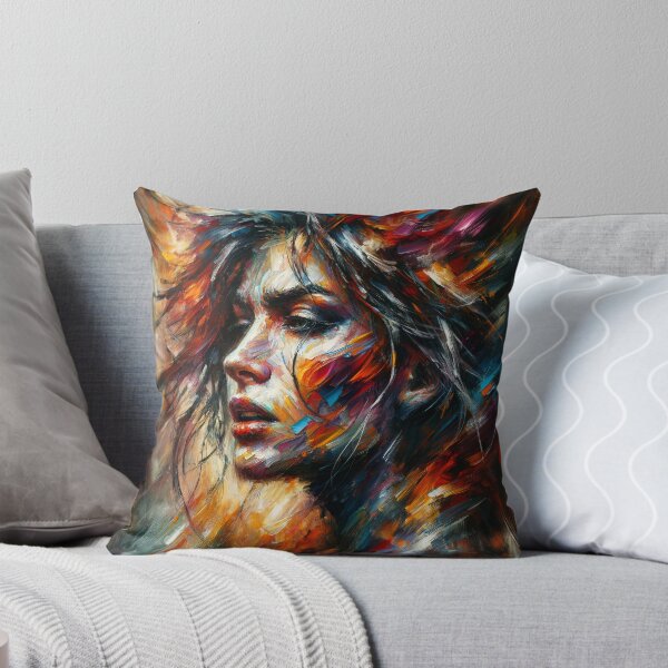 Item preview, Expressionist portrait of a woman with wild brush strokes and intense colors, evoking strong emotions designed and sold by AndreaMart.
