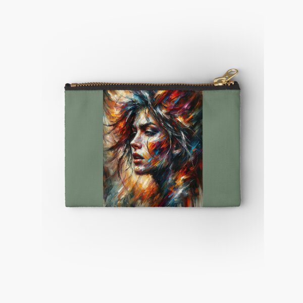 Item preview, Expressionist portrait of a woman with wild brush strokes and intense colors, evoking strong emotions designed and sold by AndreaMart.