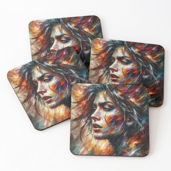 Item preview, Expressionist portrait of a woman with wild brush strokes and intense colors, evoking strong emotions designed and sold by AndreaMart.