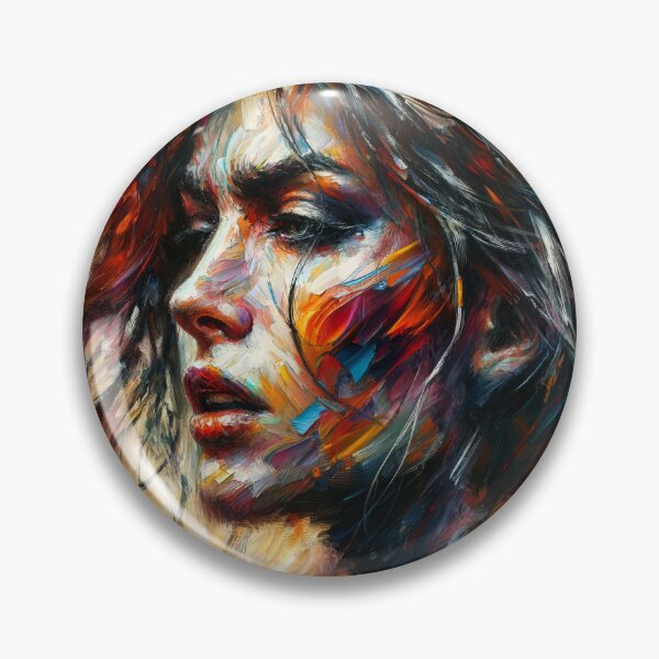 Item preview, Expressionist portrait of a woman with wild brush strokes and intense colors, evoking strong emotions designed and sold by AndreaMart.