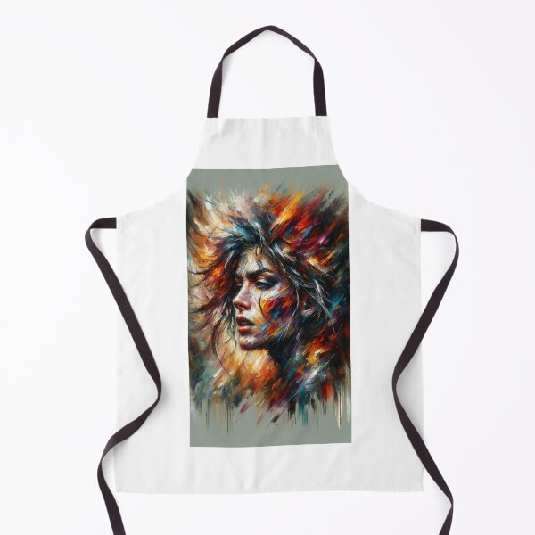 Item preview, Expressionist portrait of a woman with wild brush strokes and intense colors, evoking strong emotions designed and sold by AndreaMart.