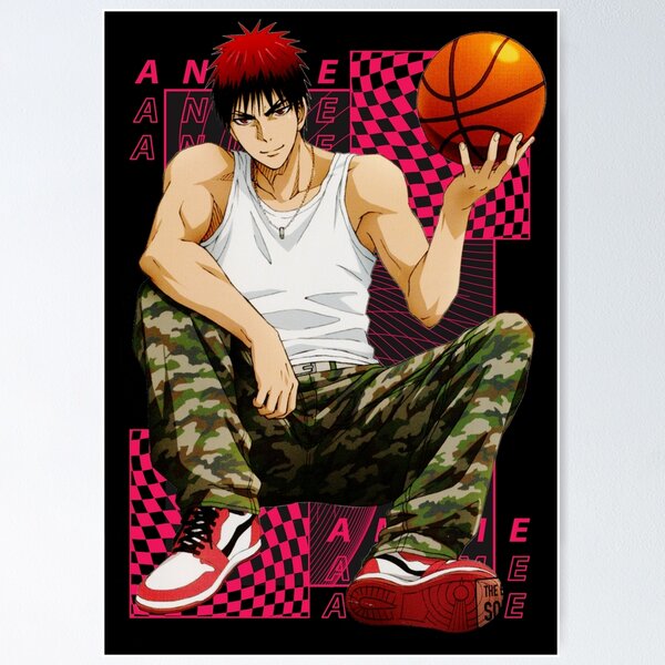 Taiga Kagami Kurokos Basketball Y2K Anime Design Poster