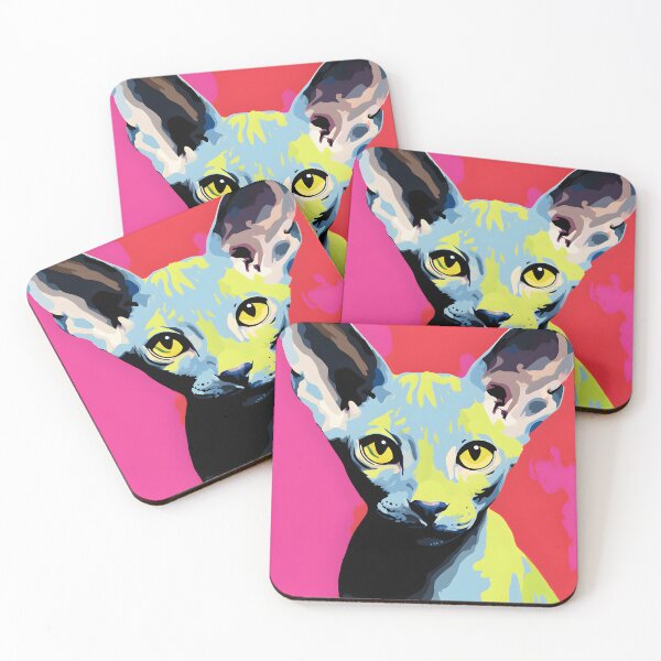 Item preview, devon rex cat portrait. animal colorful. Animal throw pillow. designed and sold by formform.