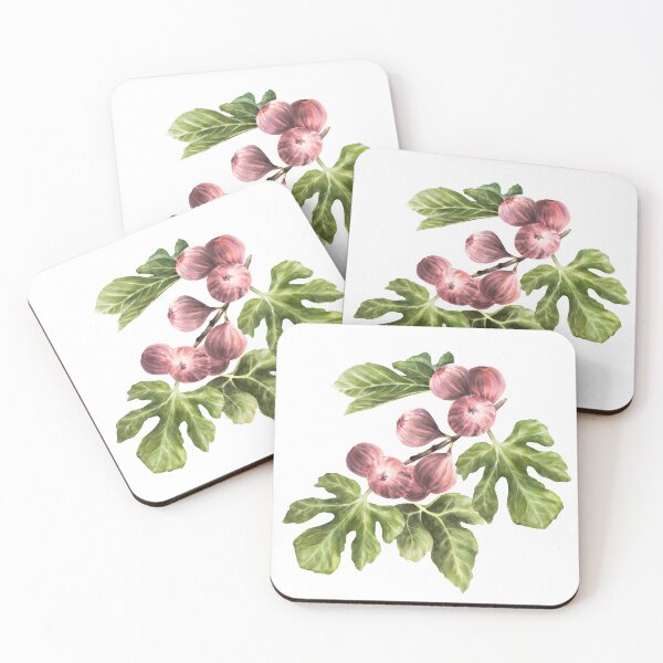 Item preview, Ripe purple fig fruit and leaves sticker hand-drawn watercolor designed and sold by BartolArt.