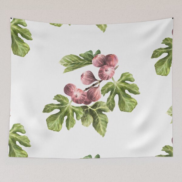 Item preview, Ripe purple fig fruit and leaves sticker hand-drawn watercolor designed and sold by BartolArt.
