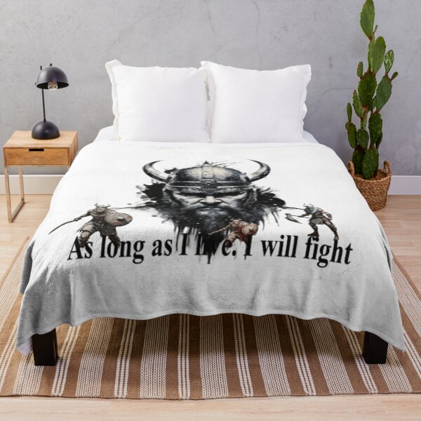 Item preview, Viking with text 'As long as I life, I will fight'  designed and sold by Tomasz  Siennicki.