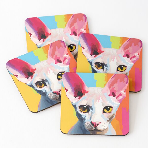 Item preview, devon rex cat portrait. animal colorful. Animal throw pillow. designed and sold by formform.