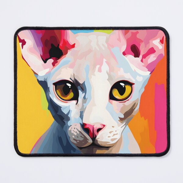 Item preview, devon rex cat portrait. animal colorful. Animal throw pillow. designed and sold by formform.