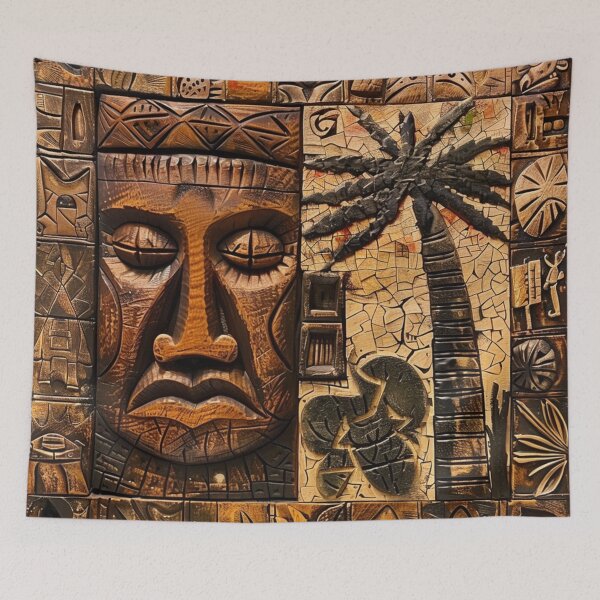 Item preview, Tonga Tapa Samoan Hawaiian Wood Carving Tribal Pattern designed and sold by GrinGalore.
