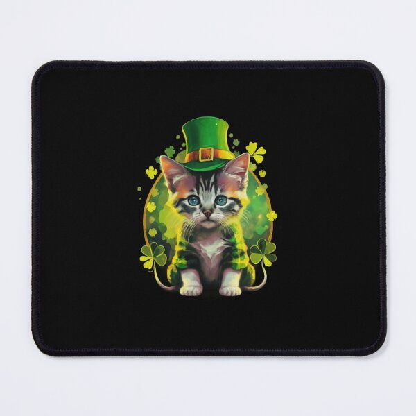 Item preview, Cat St Patricks Day Shamrock Irish  designed and sold by BlueGoldArt.