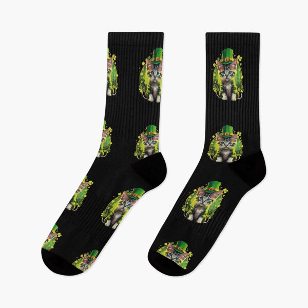 Item preview, Cat St Patricks Day Shamrock Irish  designed and sold by BlueGoldArt.