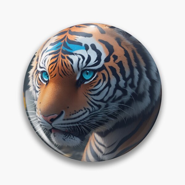 Artikelvorschau, Tiger mit blauen Augen in Cartoonform entworfen und verkauft von Volcano17.