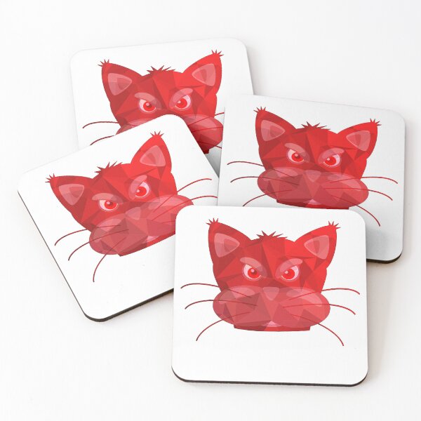 Item preview, red potrait cat designed and sold by Dhirendra Rajpurohit.
