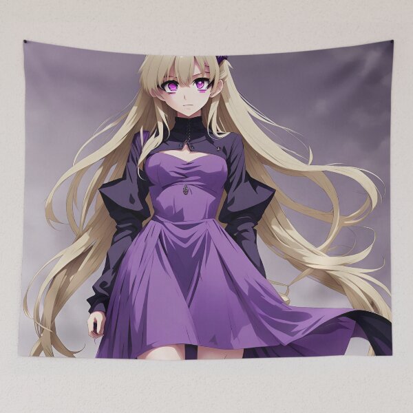 Item preview, Anime purple waifu  designed and sold by WildflowersAI.