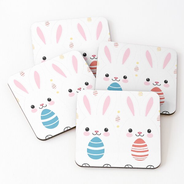 Item preview, Easy drawing of cute white rabbits and Easter eggs to celebrate Easter. designed and sold by mug&more station.