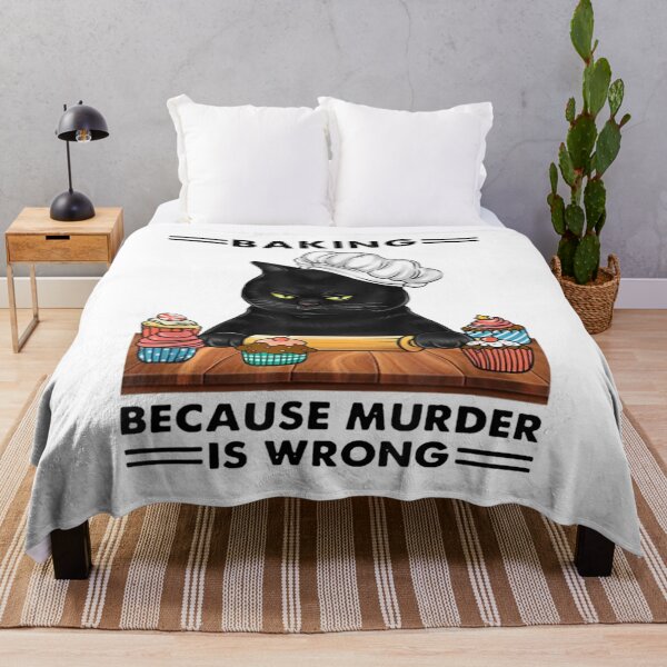 Item preview, Black Cat Baking Because Murder Is Wrong Cat Lover designed and sold by BanBay.