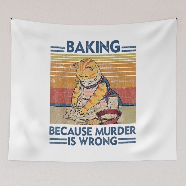 Item preview, Black Cat Baking Because Murder Is Wrong Cat Lover designed and sold by BanBay.