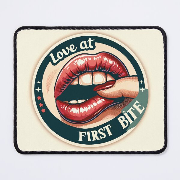 Item preview, Seductive Encounter: Love at First Bite Retro Badge designed and sold by SaiwaiMiyuki.