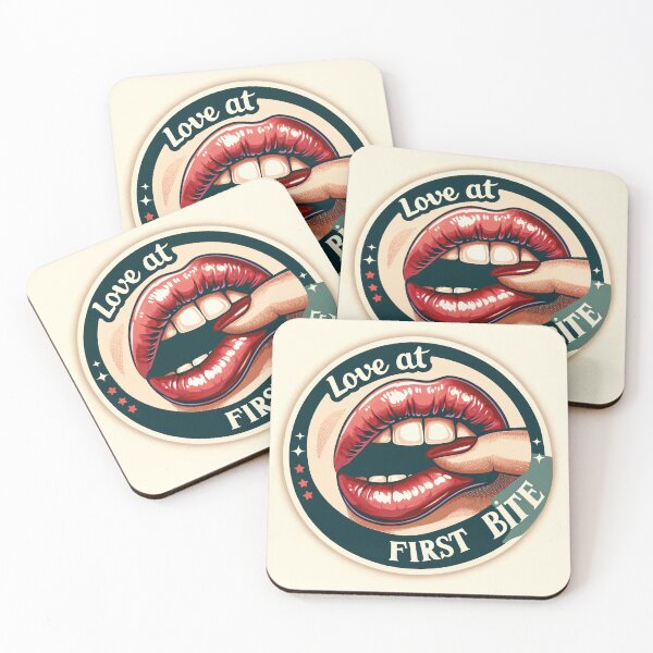 Item preview, Seductive Encounter: Love at First Bite Retro Badge designed and sold by SaiwaiMiyuki.
