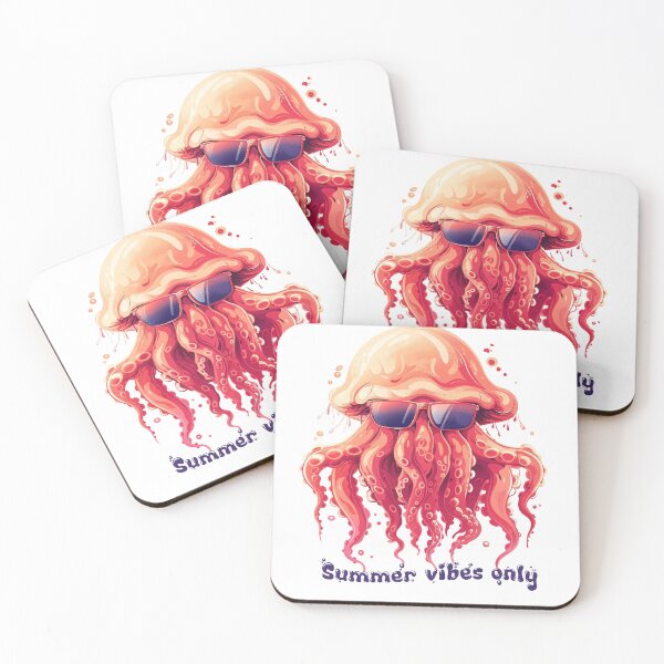 Item preview, Summer vibes only.  Sea ​​jellyfish in glasses designed and sold by Anastasiia Yurevych.