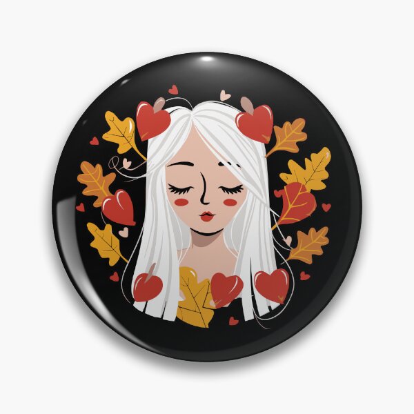 Artikelvorschau, Girl White Hair Leaves Hearts Enigmatic Fall Melancholic entworfen und verkauft von w1ckerman.