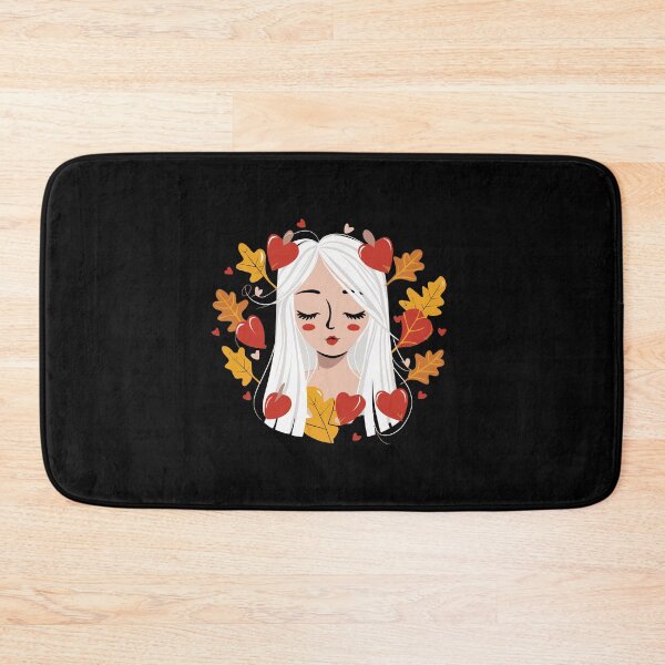 Item preview, Girl White Hair Leaves Hearts Enigmatic Fall Melancholic designed and sold by w1ckerman.