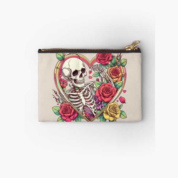 Item preview, Skeleton Love Red Roses Flowers Drawing Illustration Death designed and sold by CoffeeIsATrip.