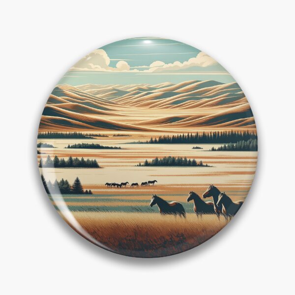 Item preview, Vintage Travel Poster - Minimalist Retro Mongolian Steppe Mongolia - Bold Color designed and sold by pod24.
