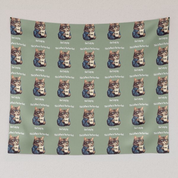 Item preview, Cat and Coffee Graphics designed and sold by Upraised.