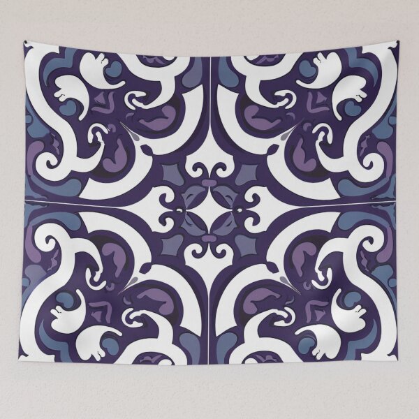 Item preview, Kowhaiwhai Mikin (Blue Light Violet And Purple) Pattern designed and sold by GrinGalore.