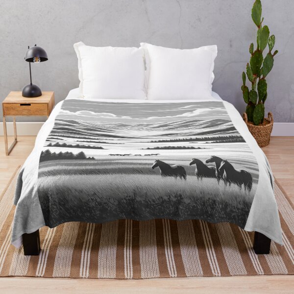 Item preview, Vintage Travel Poster - Minimalist Retro Mongolian Steppe Mongolia - black and white designed and sold by pod24.