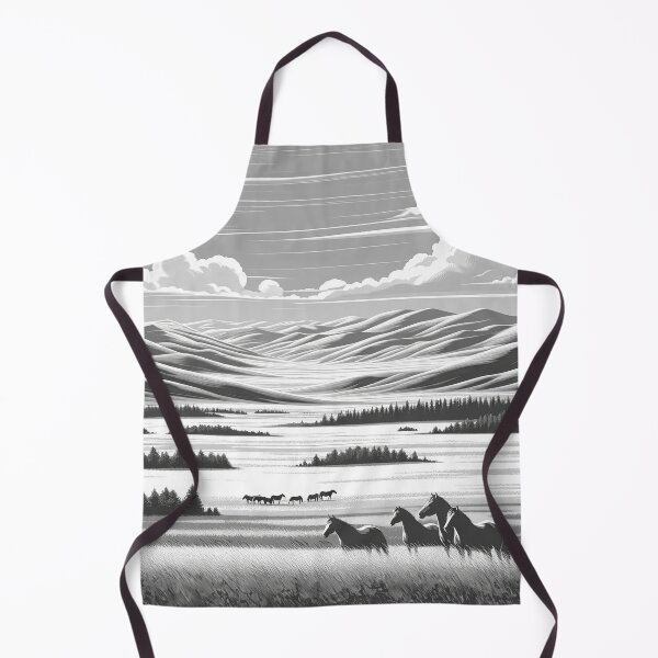 Item preview, Vintage Travel Poster - Minimalist Retro Mongolian Steppe Mongolia - black and white designed and sold by pod24.