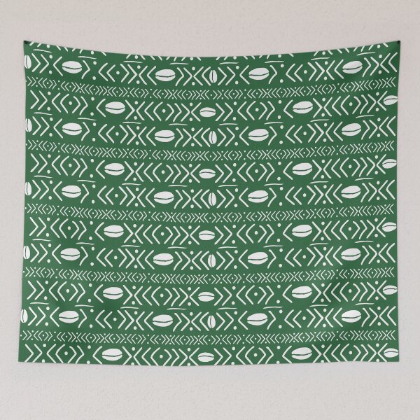Item preview, pack bogolan fabric green designed and sold by Wolagno.