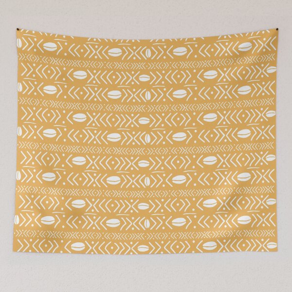 Item preview, pack bogolan fabric yellow designed and sold by Wolagno.