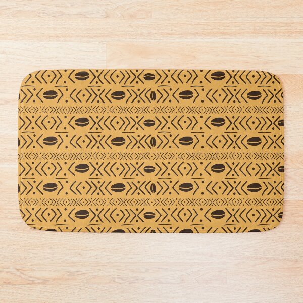 Item preview, black yellow pack bogolan fabric designed and sold by Wolagno.