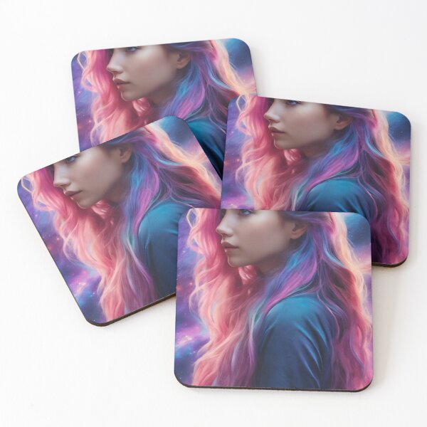 Item preview, Stellar Elegance: A Cosmic Vision of Pastel Nebulae Hair designed and sold by Craig Baumann.
