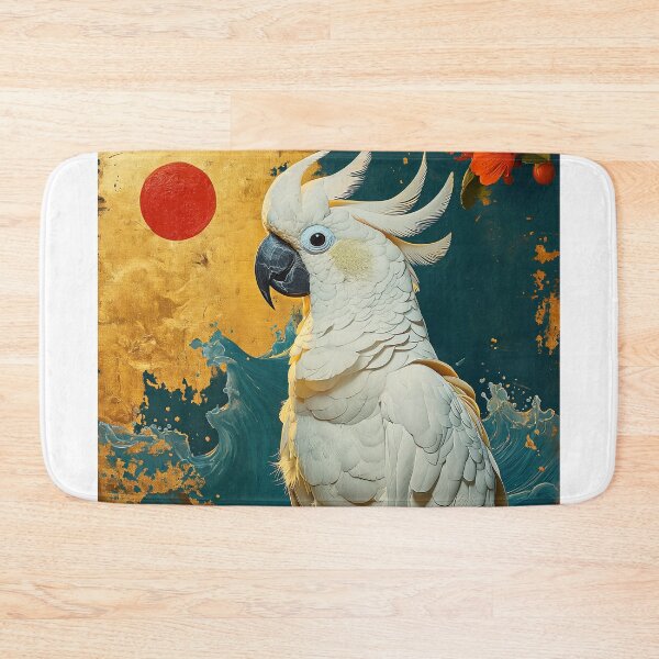 Item preview, Cockatoo Standing In turquoise water with a red sun designed and sold by Rockwpapart.
