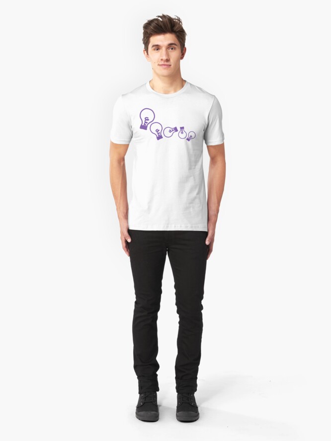 Alternate view of Han and Matt Tumbling Lightbulbs Slim Fit T-Shirt