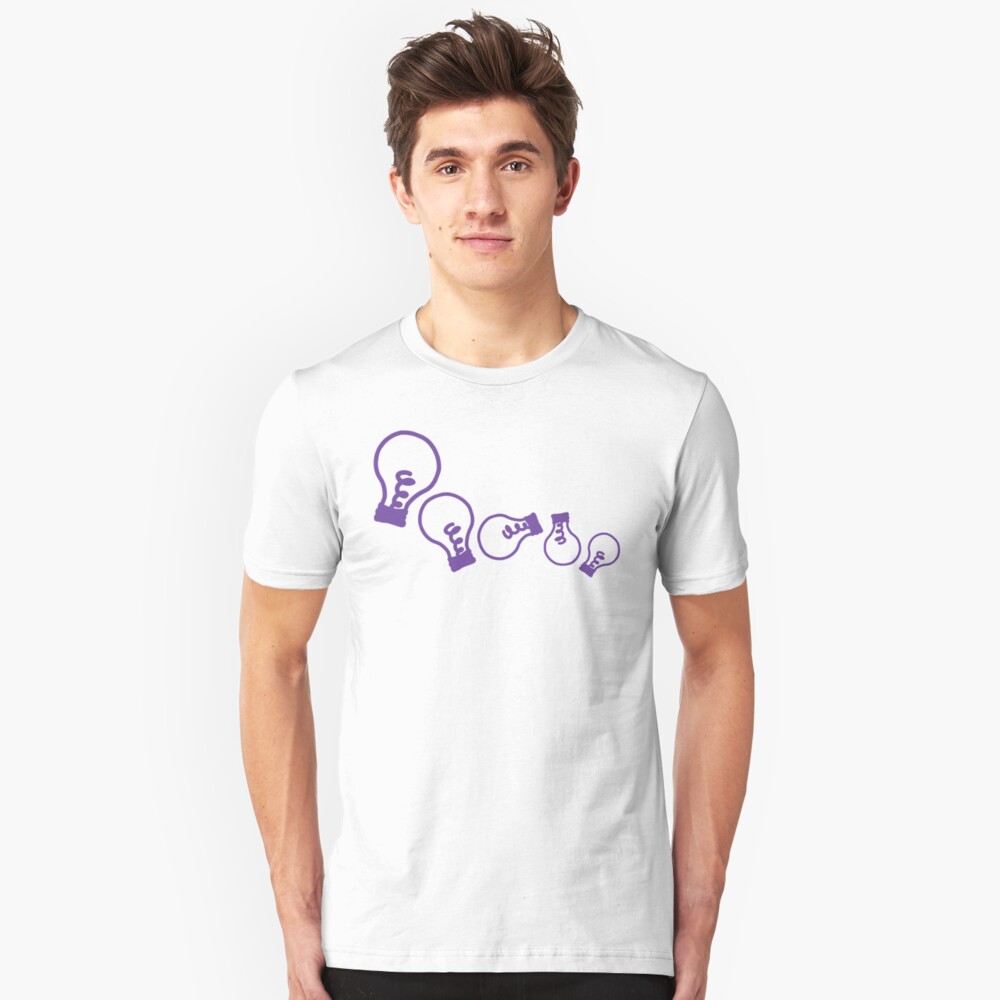 Han and Matt Tumbling Lightbulbs Slim Fit T-Shirt
