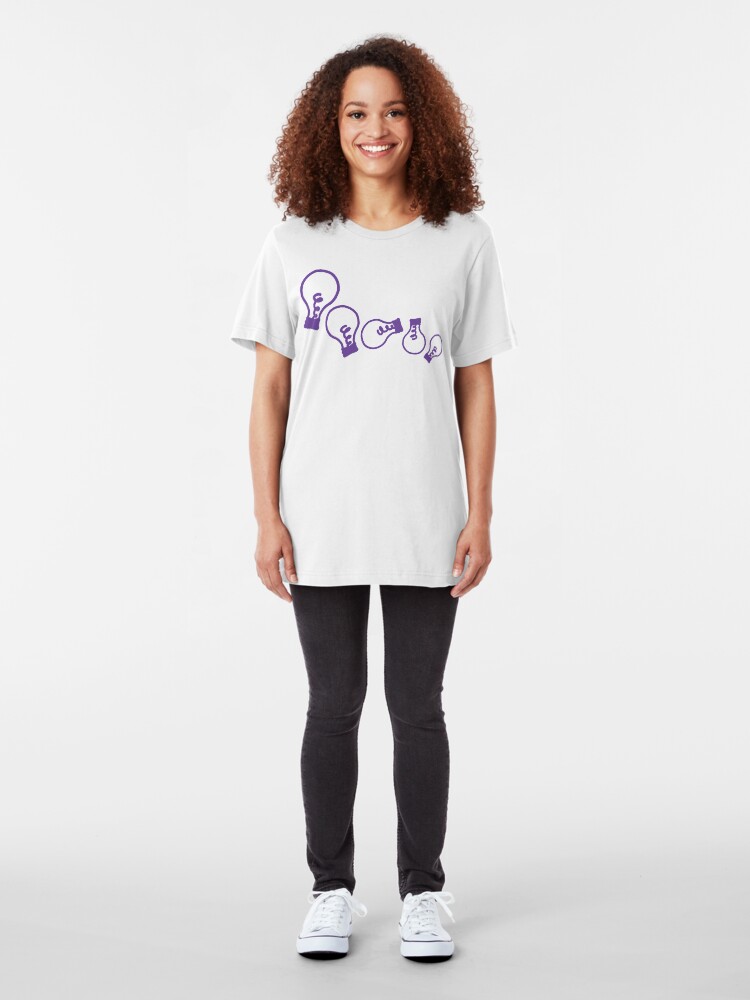 Alternate view of Han and Matt Tumbling Lightbulbs Slim Fit T-Shirt