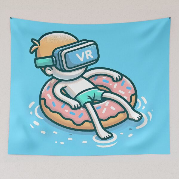 Item preview, "Aquatic Oasis: Floating on a VR Doughnut" designed and sold by zzz888.