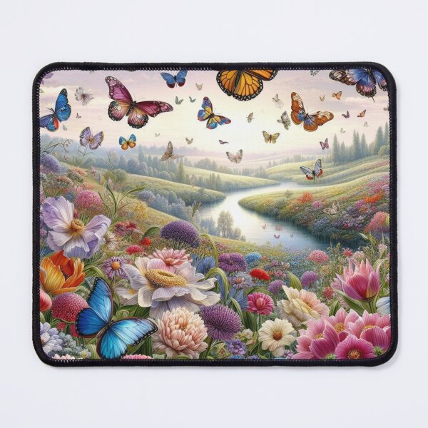 Item preview, Colorful, blooming landscape with butterflies designed and sold by Artis-t-fun.