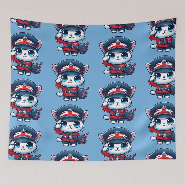 Item preview,  Cute British Soldier Cat , Kawaii Soldier Cat, Cat Clipart designed and sold by SnuggleSafari.