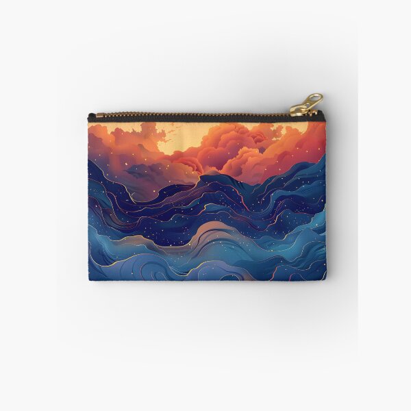 Item preview, Big waves and clouds - blue and orange designed and sold by Wildflow Creations.