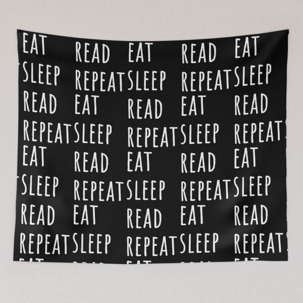 Item preview, Eat Sleep Read Repeat - simple white text designed and sold by EmeraldeaArt.