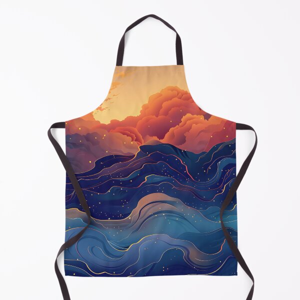 Item preview, Big waves and clouds - blue and orange designed and sold by Wildflow Creations.