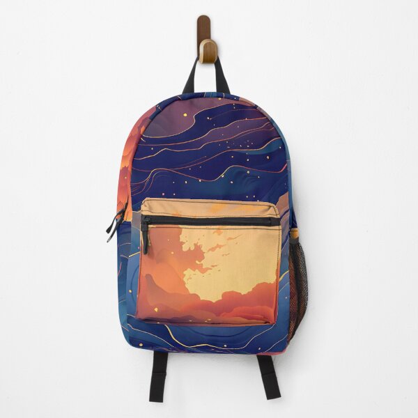 Item preview, Big waves and clouds - blue and orange designed and sold by Wildflow Creations.