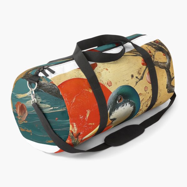 Item preview, Duck in nature Standing in turquoise water with red sun designed and sold by Rockwpapart.