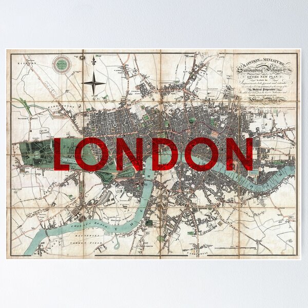 Item preview, London Vintage Map designed and sold by BlessLifePrints.